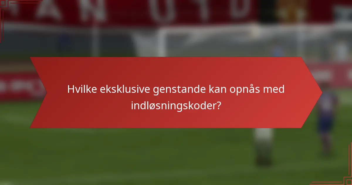 Hvilke eksklusive genstande kan opnås med indløsningskoder?