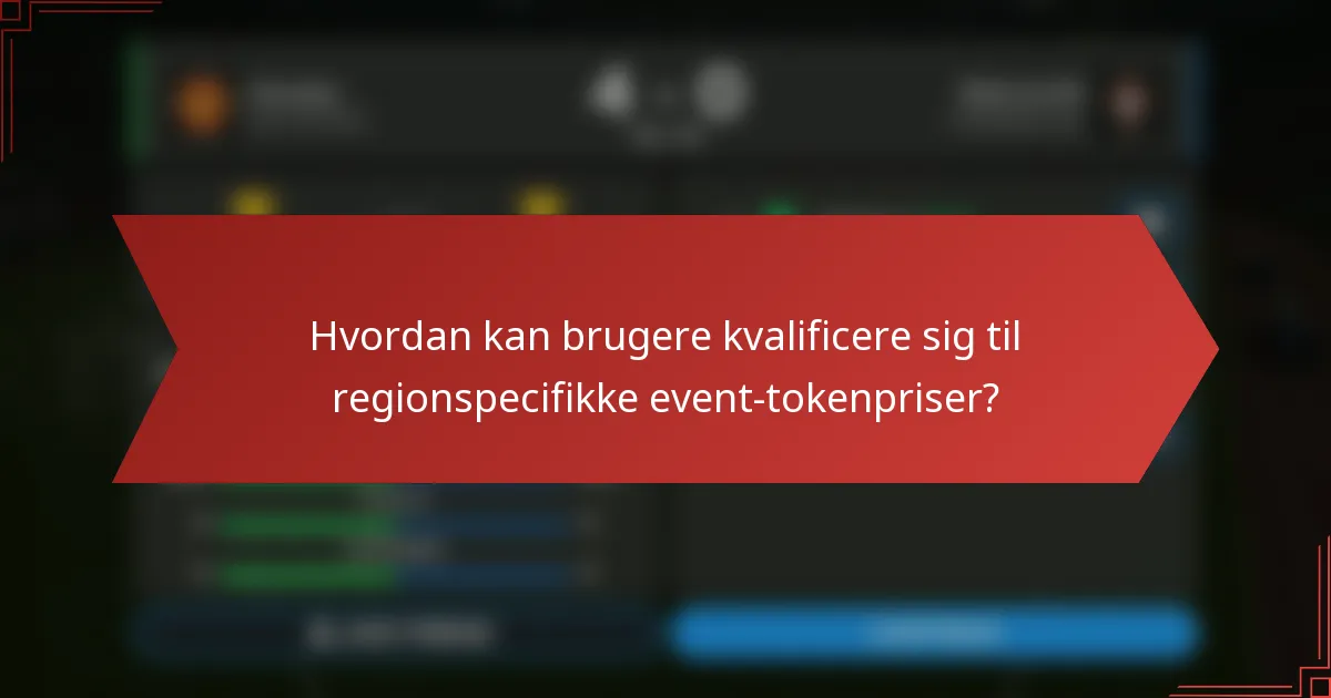 Hvordan kan brugere kvalificere sig til regionspecifikke event-tokenpriser?