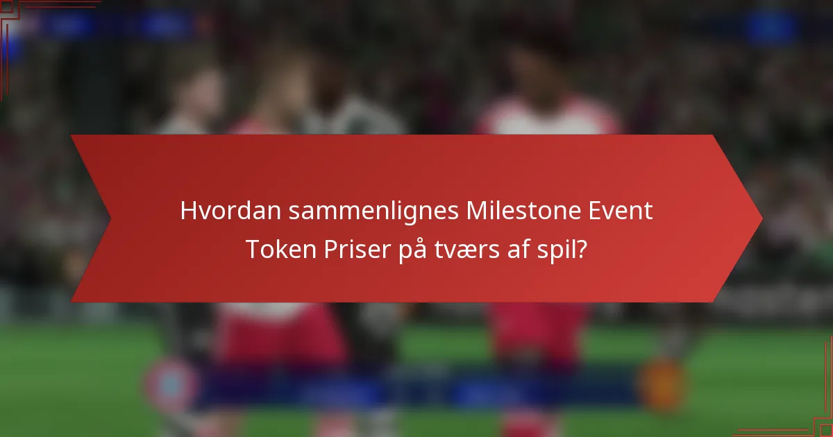 Hvordan sammenlignes Milestone Event Token Priser på tværs af spil?
